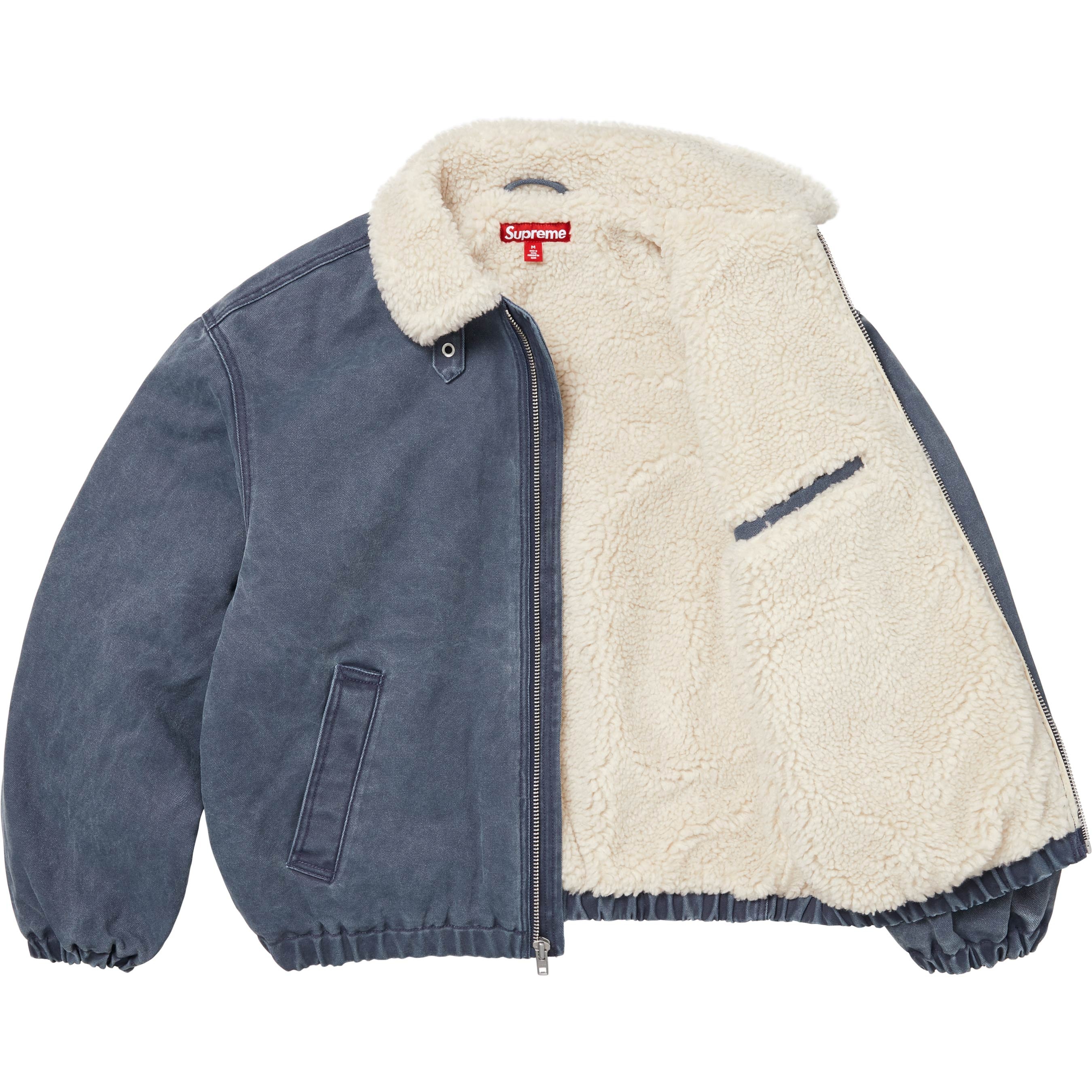 Faux Shearling Lined Bomber Jacket view 11